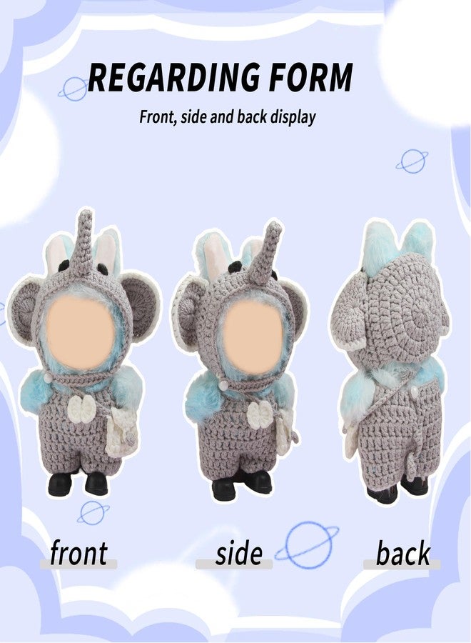 Voccim 5pcs Handcrafted Elephant Outfit for 17cm Doll Clothes Set - Cute and Premium Outfits Accessories, Hand Crocheted Hat, Sweaters (Blue) - Image 2