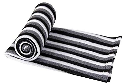 PPS Textiles PPS Black and White Polo Stripped Fleece Blankets, Warm and Soft, Full-Length (10) - Image 2