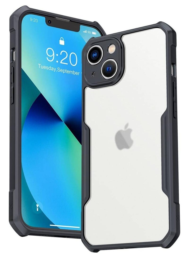 Xundo Clear Case for iPhone 14 | Premium Rugged | Durable Shock-absorbing Frame | Black Border | Thermoplastic Polyurethane | Airbag Anti-drop Protection - Clear - Image 2