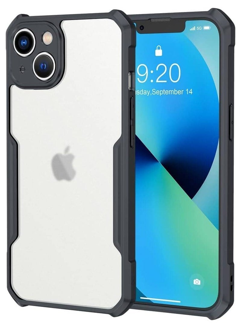 Xundo Clear Case for iPhone 14 | Premium Rugged | Durable Shock-absorbing Frame | Black Border | Thermoplastic Polyurethane | Airbag Anti-drop Protection - Clear - Image 1