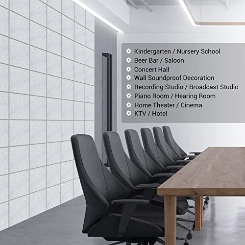 KS AUDIOSOUL ZEE Sound Proofing Studio Foam Padding High Density Polyester Fiber Acoustic Treatment, 30 * 30 * 1 cm Sound Insulation Panels Beveled Edge Tiles,Studio Home and Office. (Pack 6, Grey) - Image 4