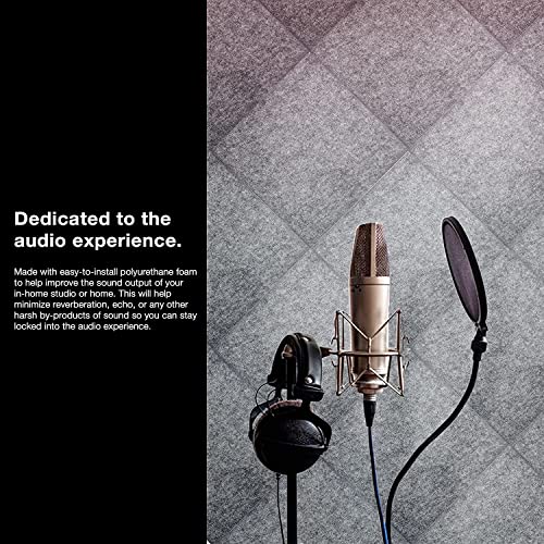 KS AUDIOSOUL ZEE Sound Proofing Studio Foam Padding High Density Polyester Fiber Acoustic Treatment, 30 * 30 * 1 cm Sound Insulation Panels Beveled Edge Tiles,Studio Home and Office. (Pack 6, Grey) - Image 5