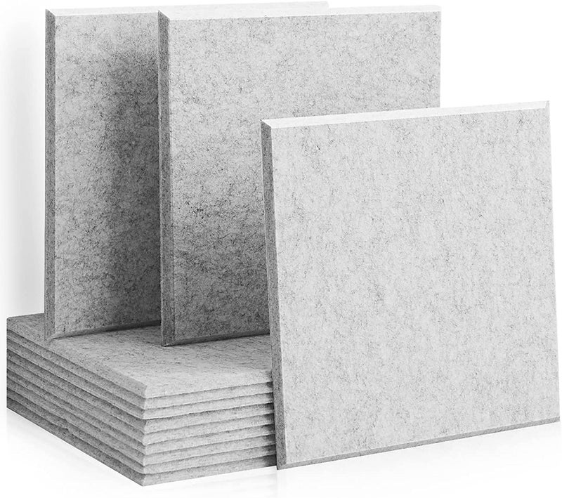 KS AUDIOSOUL ZEE Sound Proofing Studio Foam Padding High Density Polyester Fiber Acoustic Treatment, 30 * 30 * 1 cm Sound Insulation Panels Beveled Edge Tiles,Studio Home and Office. (Pack 6, Grey) - Image 1