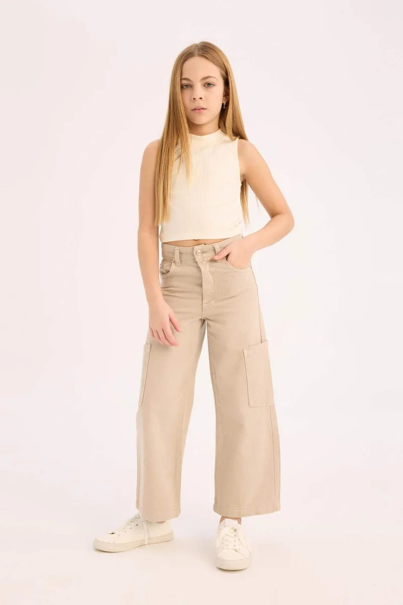 ديفاكتو Girl Wide Leg Cargo Jeans