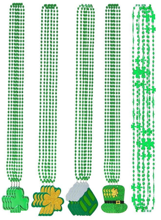 Labrostar 20Pcs St Patricks Day Accessories St Patricks Day Decorations Shamrock Green Day Beaded Necklace for Irish Party Decor Supplies - Image 1