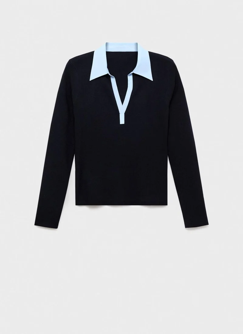 MANGO  Combined shirt-collar sweater for Women | Best Price UAE