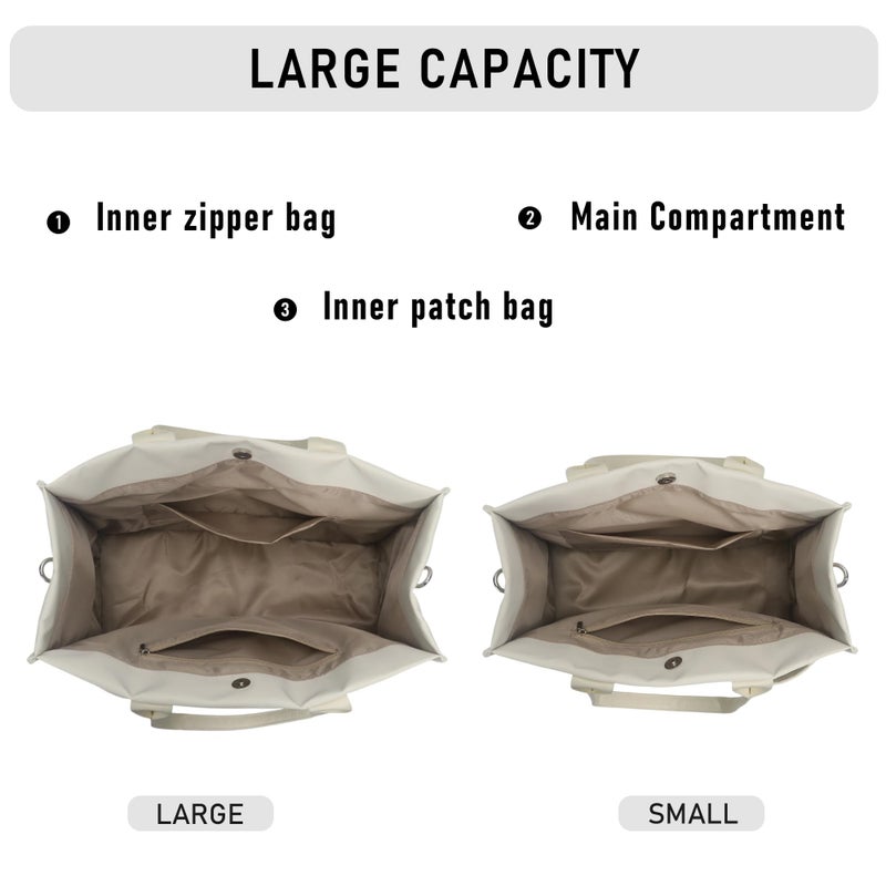 Chinllo Nylon Tote Bags for Women, Large Pockets Handbags Compartments Crossbody Bags Work Laptop Purse for Travel, Beach - Image 5