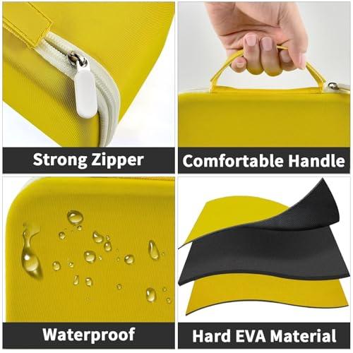 GWCASE حافظة متوافقة مع نيوبييلر / لساعة صن بيام هوت-2-تروت / لوليسو M3Pro M2 مكواة السفر الصغيرة للخياطة، حاملة لحمل مكواة الحرف الصغيرة مع بخار وراحة سيليكون (صندوق فقط) - أصفر - Image 4