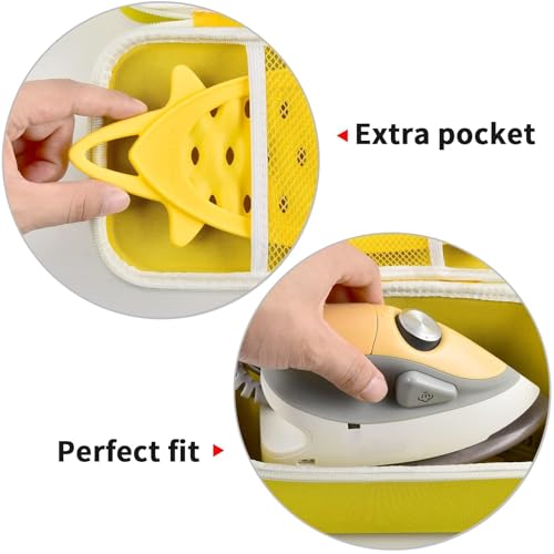 GWCASE حافظة متوافقة مع نيوبييلر / لساعة صن بيام هوت-2-تروت / لوليسو M3Pro M2 مكواة السفر الصغيرة للخياطة، حاملة لحمل مكواة الحرف الصغيرة مع بخار وراحة سيليكون (صندوق فقط) - أصفر - Image 3