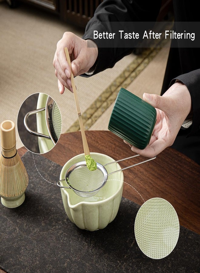 SFTXEY Matcha Whisk Set, Matcha Set Includes Ceramic Matcha Bowl, Bamboo Whisk, Scoop, Chasen Holder, Sifter, 5 Pcs Perfect Matcha Kit for Macha Lover (Mottled Green) - Image 2
