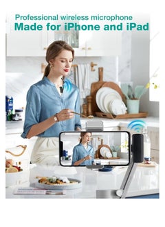 KASTWAVE K10 Wireless Lavalier Microphone for iPhone iPad, iPhone Microphone Noise Canceling, Lapel Microphone with 2 Mini Microphones, Lav Mic for YouTube, Facebook and TikTok  - Image 2