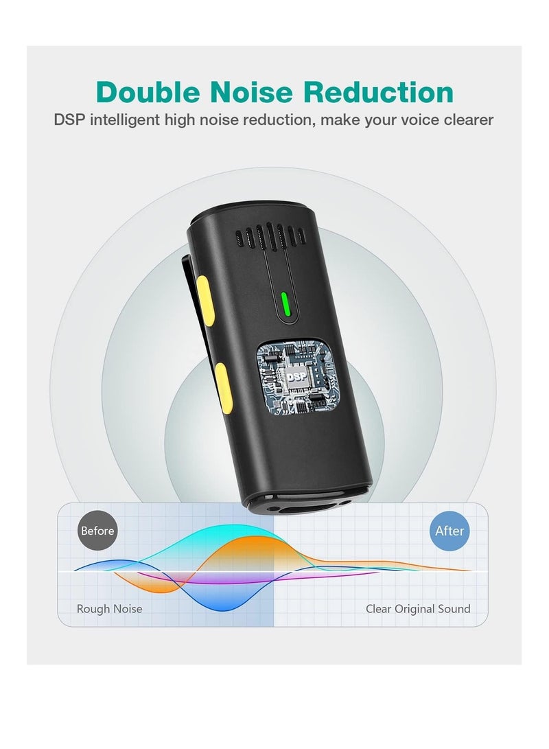 KASTWAVE K10 Wireless Lavalier Microphone for iPhone iPad, iPhone Microphone Noise Canceling, Lapel Microphone with 2 Mini Microphones, Lav Mic for YouTube, Facebook and TikTok - Image 4