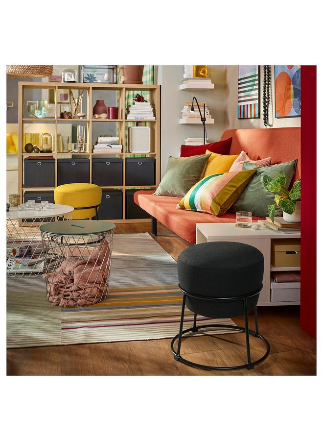 Zaboon Pouffe, Vissle Dark Grey - Image 3