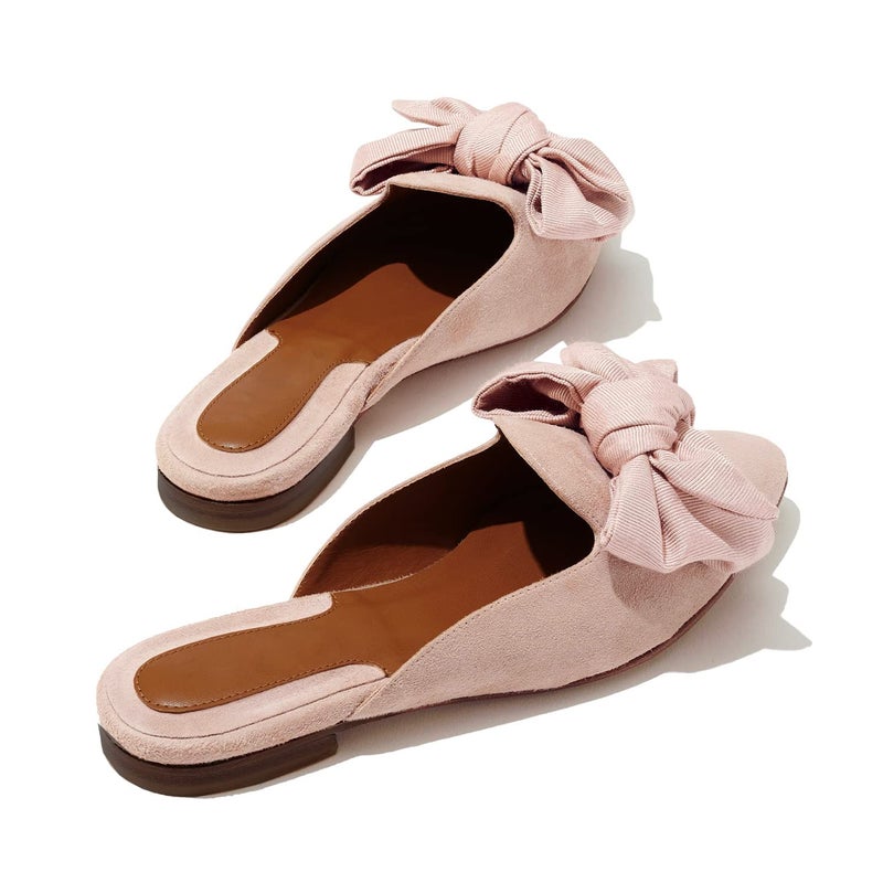 Rilista Mules for Women Slip On Comfortable Pointed Toe Womens Blackless Loafers Women's Flats for Women's Mules & Clogs Pink - Image 4