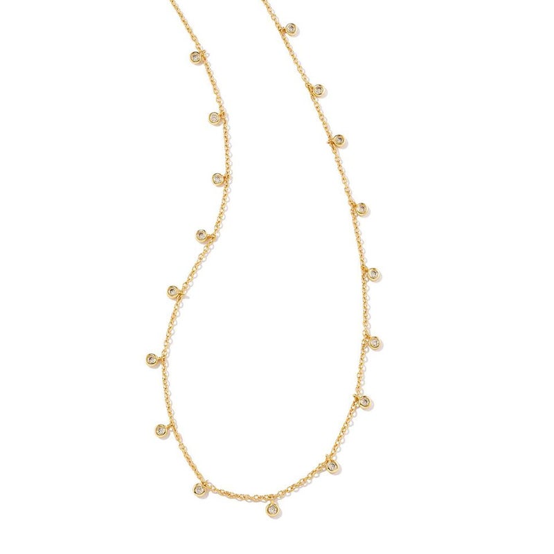 Kendra Scott قلادة كيندرا سكوت أميليا بسلسلة من نحاس مطلي بالذهب عيار 14 قيراط، مجوهرات عصرية للنساء - Image 1