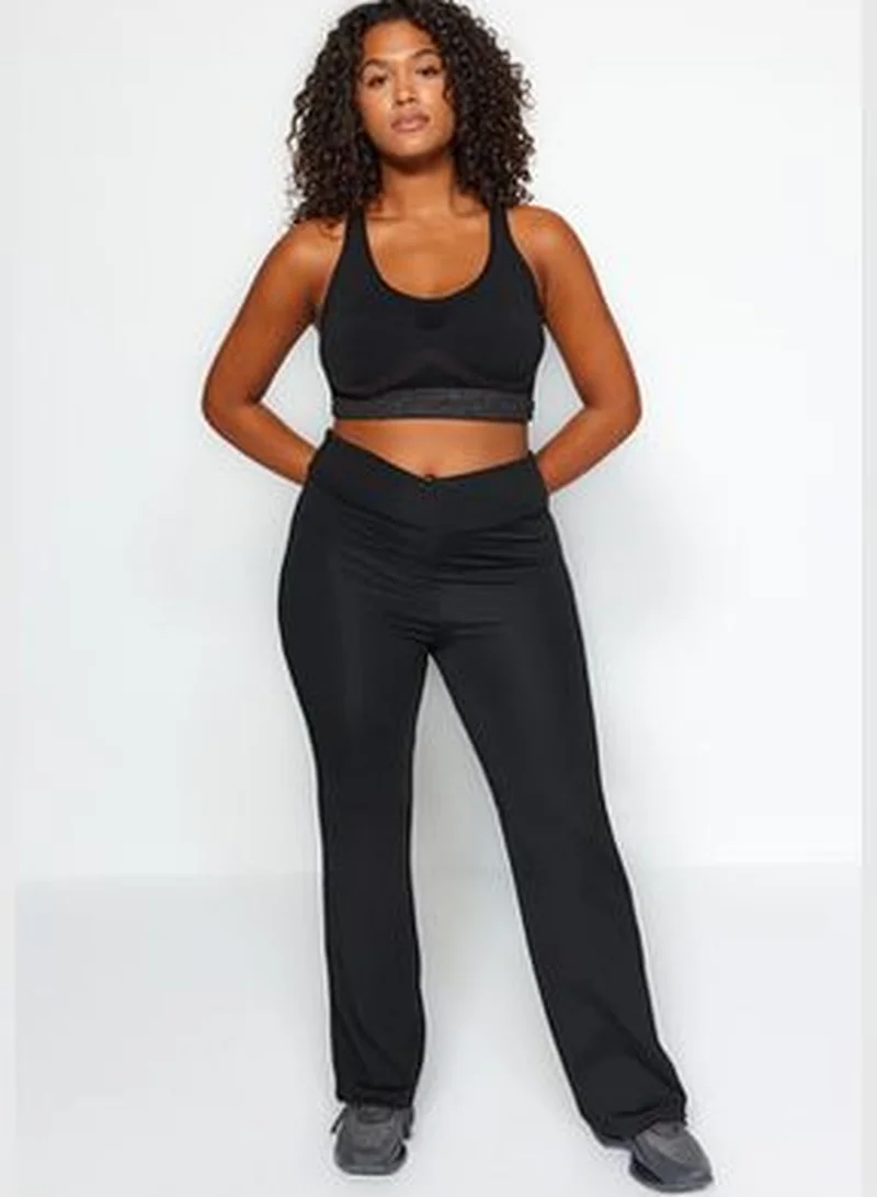 trendyol Black Diagonal Waist Detail Leggings TBBAW24BV00002