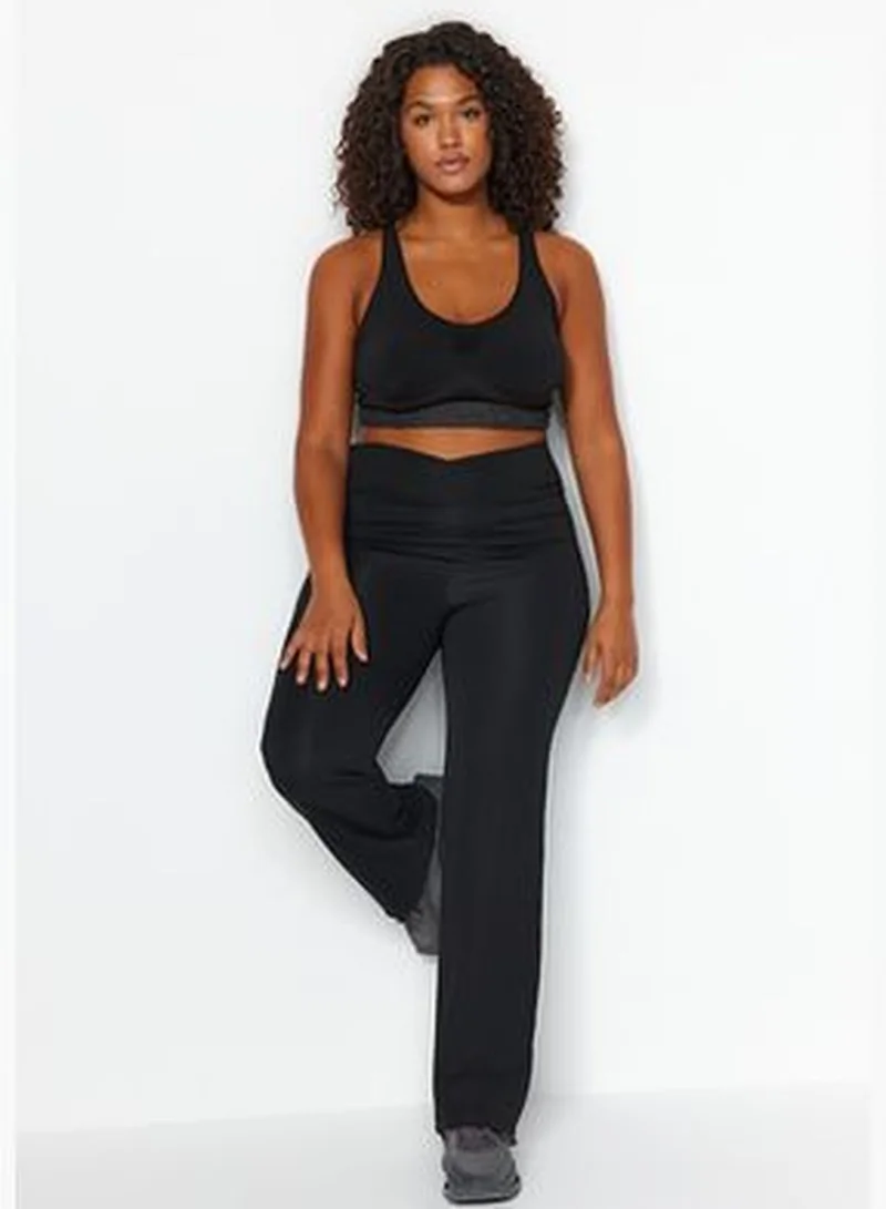 trendyol Black Diagonal Waist Detail Leggings TBBAW24BV00002