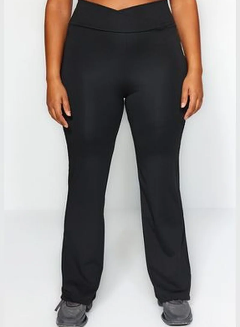 trendyol Black Diagonal Waist Detail Leggings TBBAW24BV00002
