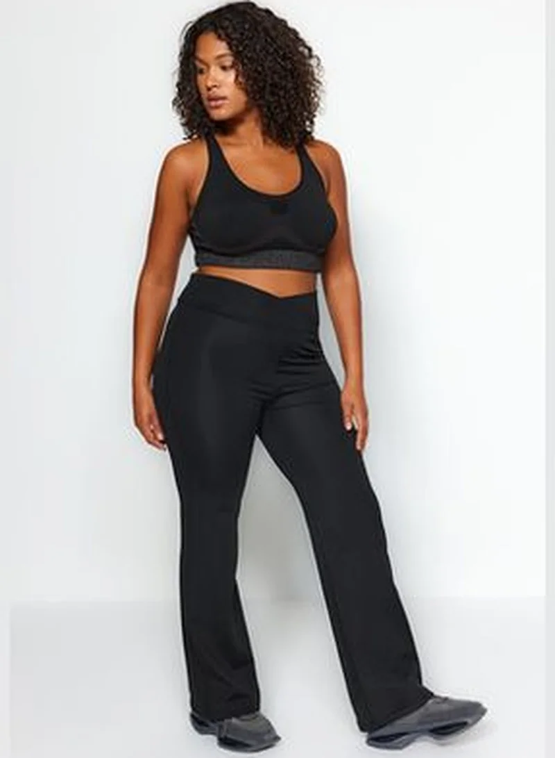 trendyol Black Diagonal Waist Detail Leggings TBBAW24BV00002