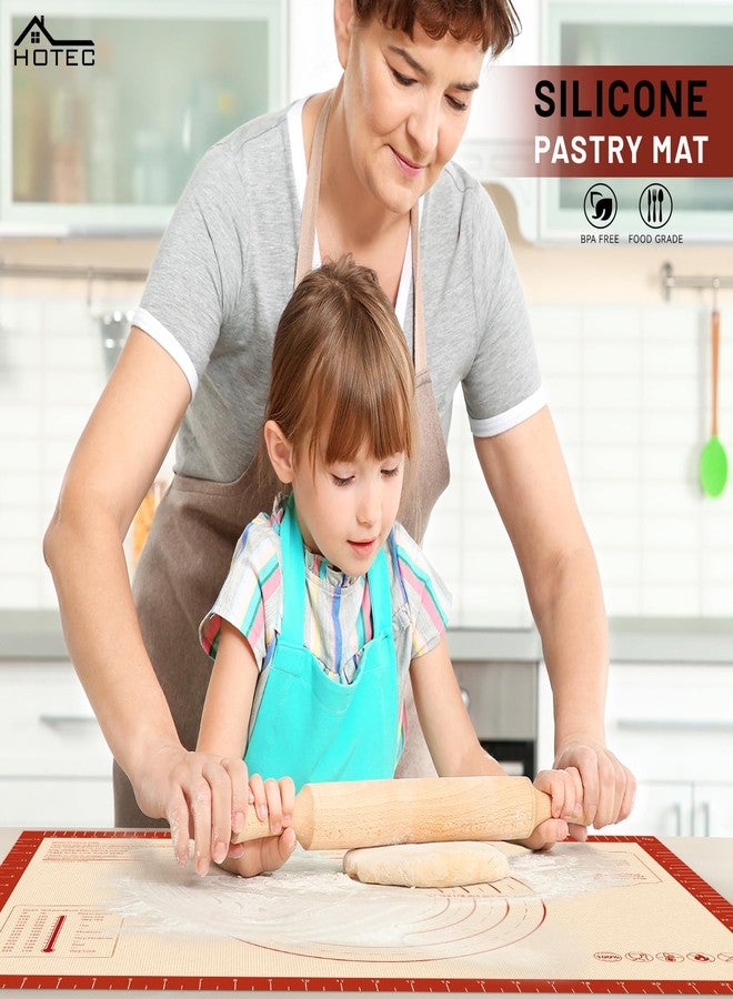 HOTEC Silicone Baking Mat - 26x16 Thickened Pastry Dough Mat with Measurement Non-Stick For Dough Rolling, Bread, Oven Liner, Kitchen Counter, Fondant/Pie Crust - Image 2