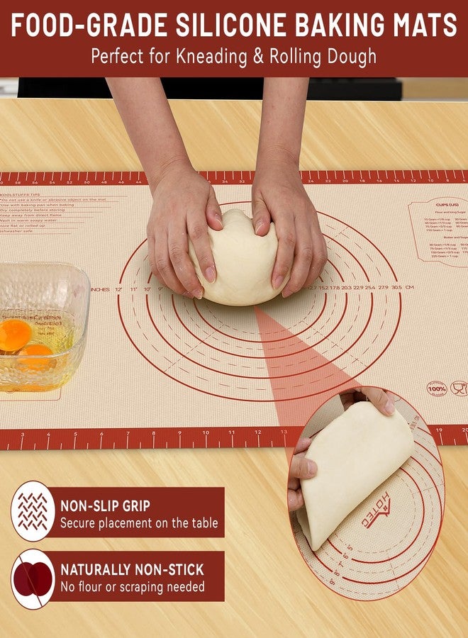 HOTEC Silicone Baking Mat - 26x16 Thickened Pastry Dough Mat with Measurement Non-Stick For Dough Rolling, Bread, Oven Liner, Kitchen Counter, Fondant/Pie Crust - Image 4