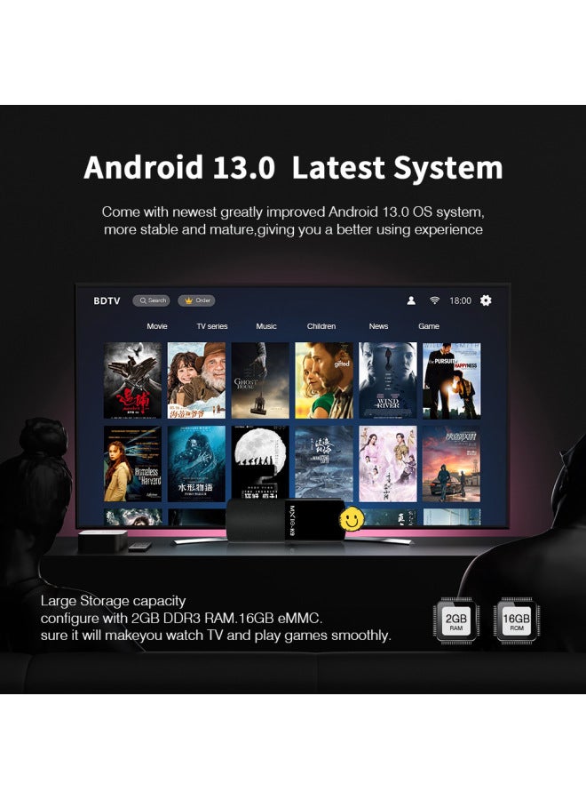 MX10 K9 HD 8K TV Set Top Box Dual-band Bluetooth 5G Wireless WiFi Network Box ATV-Color:MX10 K9 - Image 4