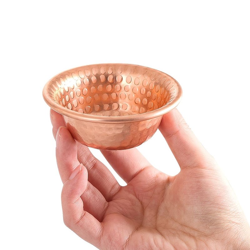 Hammered Copper Decorative Bowl 1pc for Holy Water Incense Altar Accessory - Image 1