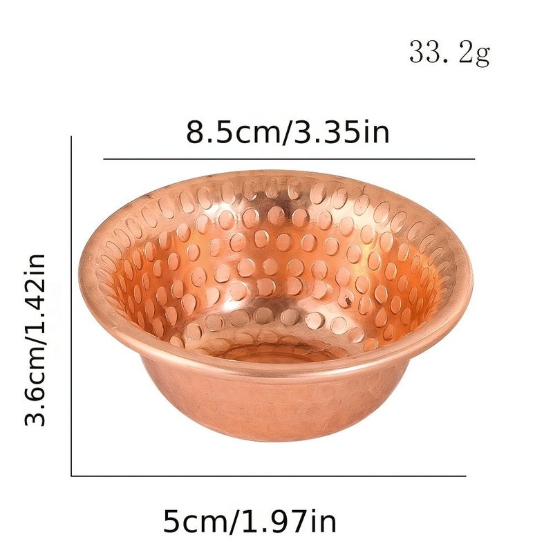 Hammered Copper Decorative Bowl 1pc for Holy Water Incense Altar Accessory - Image 3