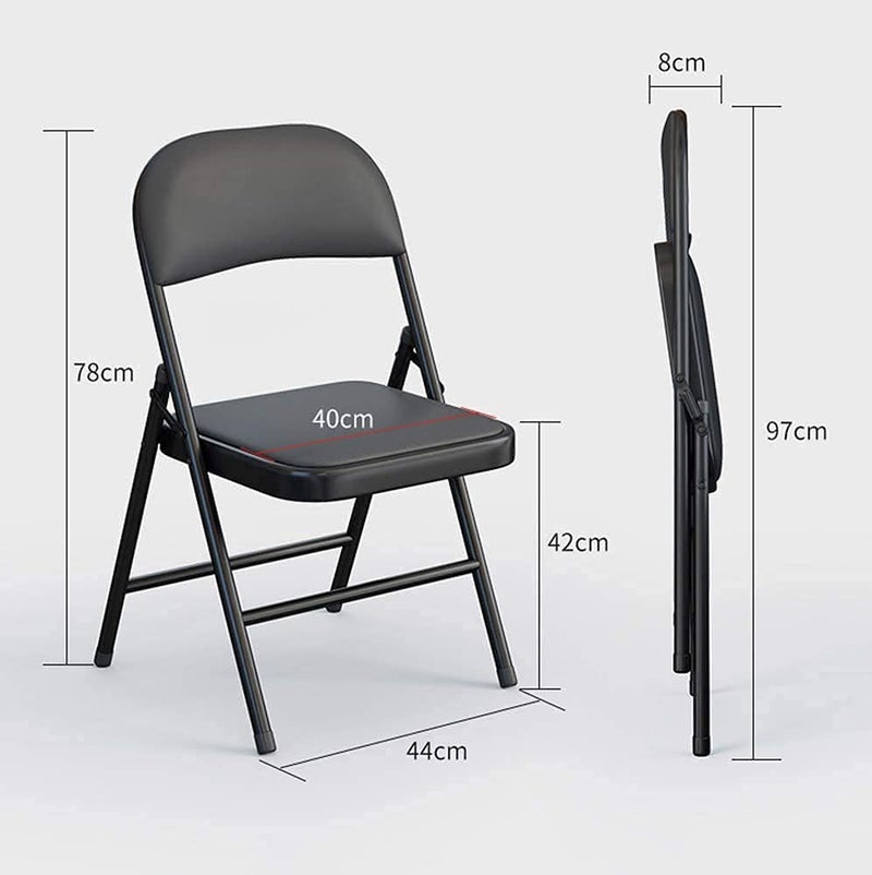 Ritmo Foldable ChairHome Multifunctional Backrest Home Portable Stool Computer Office Conference Seat Dormitory LoadBearing Dining Chair - Image 2