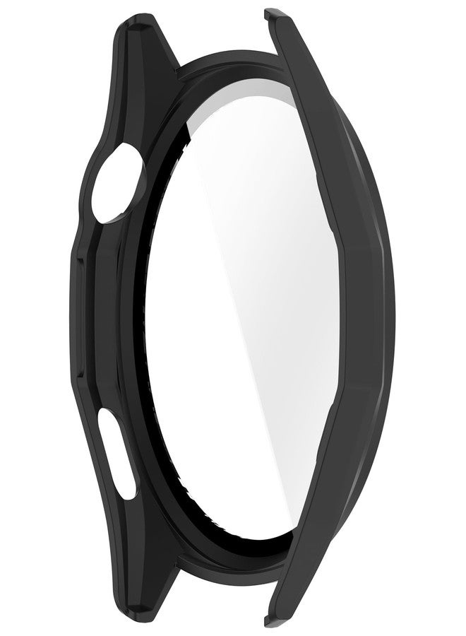 Disscool Full Coverage Case with Screen Protector Compatible with Huawei Watch GT6 46mm PC and Real Glass Protective Case Cover Smart Watch Accessories(Black/Scale Style) - Image 5