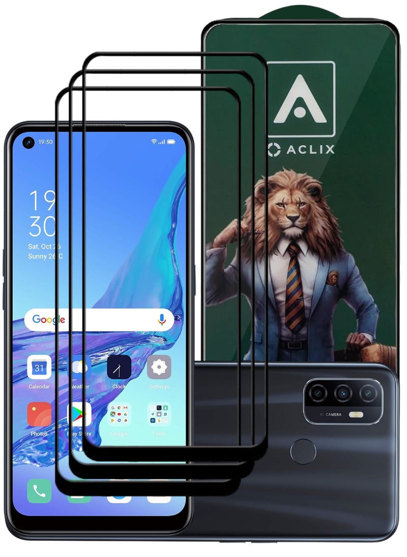 ACLIX 3 Pieces Antistatic ESD Dustproof Premium Quality High Definition Tempered Glass Screen Protector Designed For Oppo A53 - Image 1