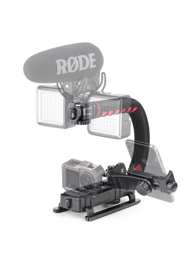 Zeadio Triple Hot-Shoe Mounts Handheld Stabilizer, Video Stabilizing Handle Grip for Canon Nikon Sony Panasonic Pentax Olympus DSLR Camera Camcorder - Image 1