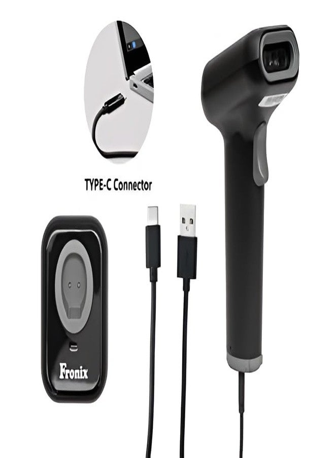 ماسح ضوئي لاسلكي ثنائي الأبعاد للرموز الشريطية من FRONIX طراز FB1600W مع قاعدة شحن | محمول باليد، معتمد من مكتب المعايير الهندية | اتصال USB وواي فاي | قارئ سريع ودقيق لرموز QR للمتاجر ومحلات السوبر ماركت والمستودعات - Image 4