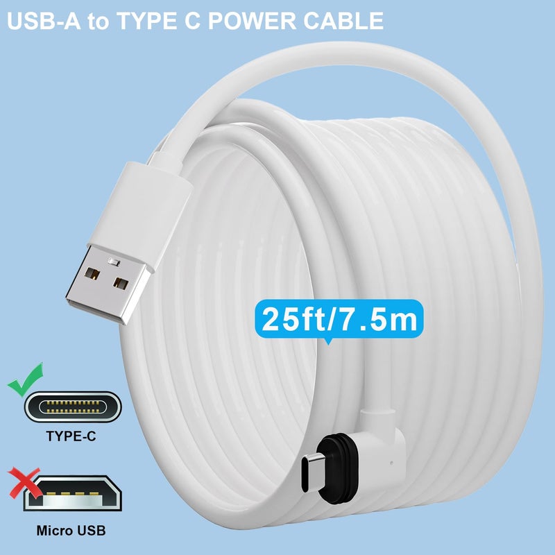 Uogw 25FT Power Extension Cable for eufy SoloCam S220/SoloCam S340/eufyCam S300 (eufyCam 3C)/eufyCam S3 Pro and SoloCam E30,Weather Resistant Type C Cable Continuously Charging Your Security Cameras - Image 5
