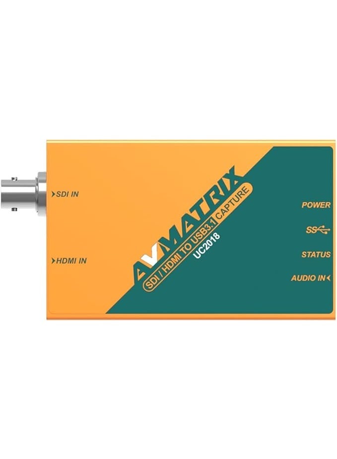 AVMATRIX UC2018 HDMI/SDI to USB3.1 Type-C Uncompressed Video Capture; HDMI or SDI in, and USB 3.1 Gen1(USB3.0) Out; Automatic Input Signal Detection, Up to 1080p60 - Image 1