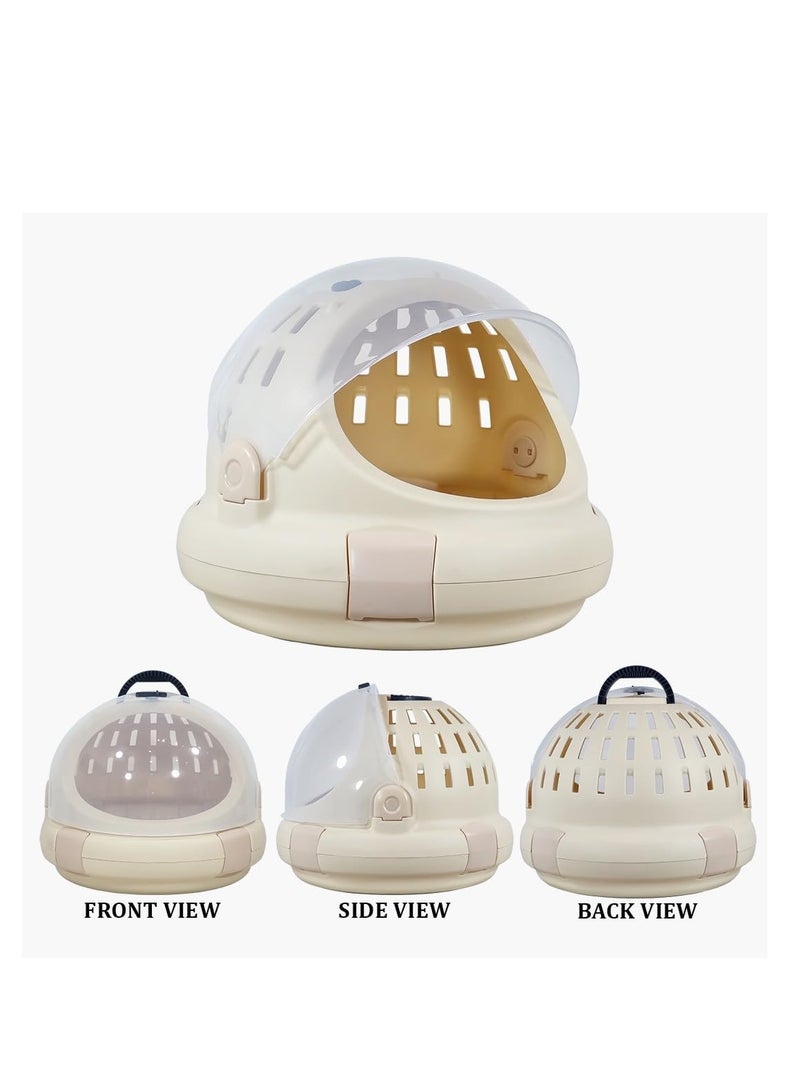 NNC PETS Pet travel carrier with Portable, and Transparent design, Pet carrier for small to medium cats, Safety lock, Handle, and Idea for Outdoor use, Easy to clean and Ventilation holes, 42 cm (Beige) - Image 4