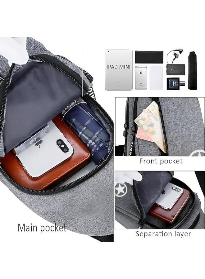 Small Crossbody Bag Multi-Purpose with Long Adjustable Strap for Chest, Shoulder and Back Carry, Thick Fabric Travel Sling Bag with Multiple Pockets, Water Resistant for Men, Women and Kids with Earphone Hole - Image 5