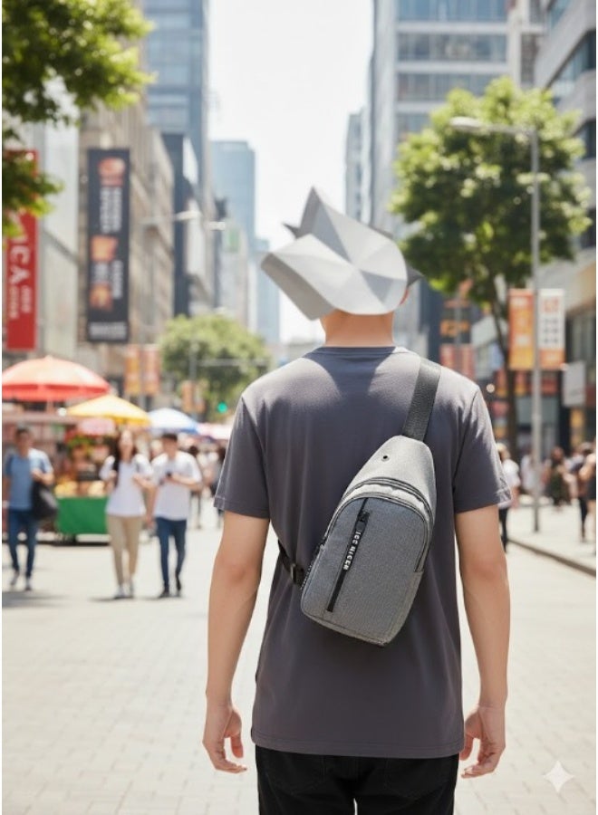 Small Crossbody Bag Multi-Purpose with Long Adjustable Strap for Chest, Shoulder and Back Carry, Thick Fabric Travel Sling Bag with Multiple Pockets, Water Resistant for Men, Women and Kids with Earphone Hole - Image 3