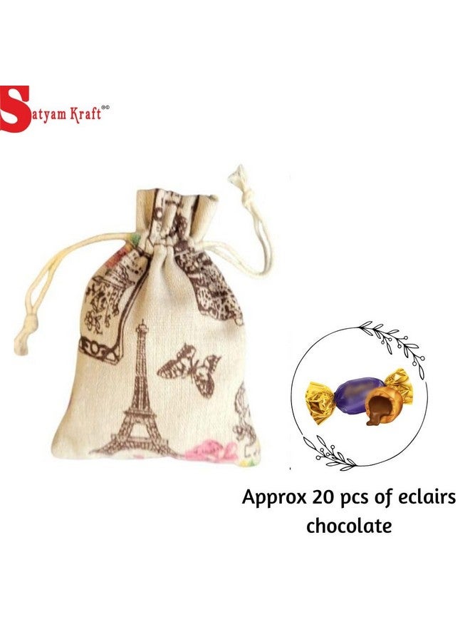 Satyam Kraft SATYAM KRAFT 10 Pcs Small mini Jute Potli Bags Pouch for Marriage, Return, Birthday Gifting | Handmade Bags for functions, Gifts Packing, jewellery, Sweets, Dry fruits, chocolate, Party Favors, Hamper (Pack of 10) (Green) - Image 3