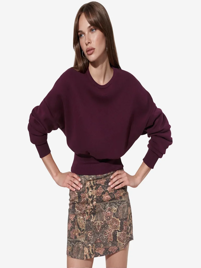 بوسيم BUSEM Women's Crop Crew Neck Sweatshirt