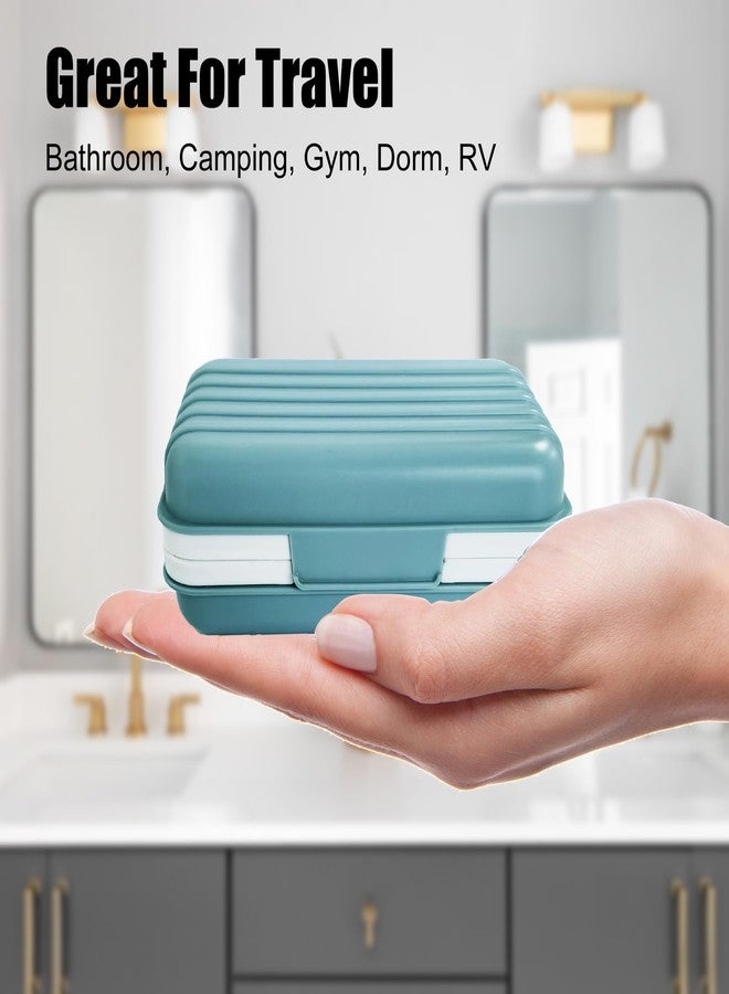 Lofekea 2 Pack Soap Holder Dish with Lid Draining Soap Box for Shower Compact Travel Soap Case for Camping, Gym, Hiking, Portable, Leakproof， Blue - Image 3