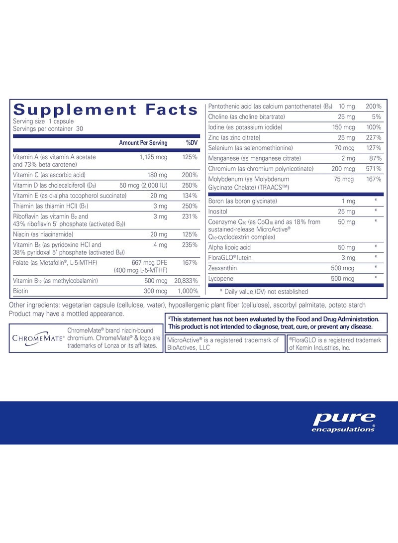 Pure Encapsulations O.N.E Multivitamin 30 Capsules - Image 2