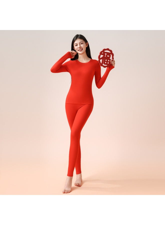 Wool Silk Thermal Underwear Set Double-sided Cashmere Long Johns Plus Cashmere Thick Autumn Winter for Women Warm Underwear