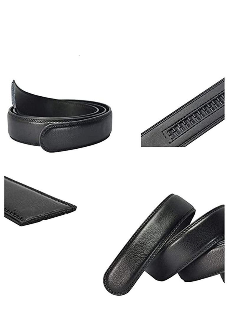 Y&D - Mens Belt,Genuine Leather Fashion Belt Ratchet Dress with Automatic Buckle, Soft Business for Casual Jeans Khakis (Silver Black) - Image 1