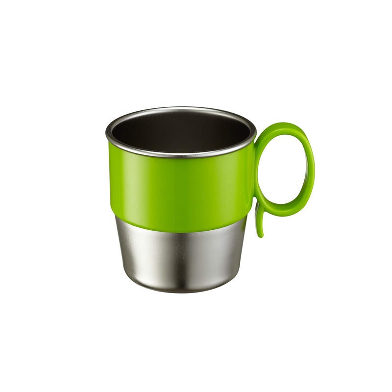 Innobaby Din Din Smart Stainless Steel Cup 9 oz with Handle for Babies Toddlers and Kids BPA Free Green
