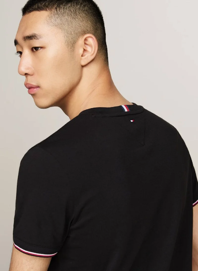TOMMY HILFIGER Tipped Cuff Slim Fit T-Shir