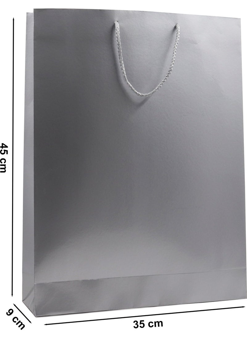 Repro Design Silver Premium Cardboard Bag 35 x 45 x 9 cm 2 Gift Bags  - Image 3