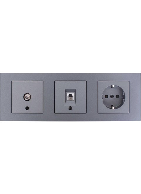Grano Smoked Triple Set TV Numeris Socket
