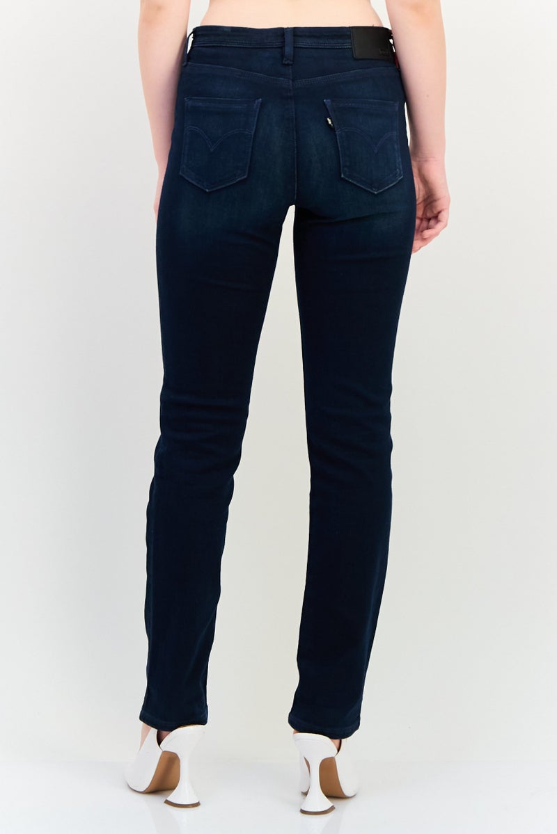 Levi's Women Slim Fit Washed Stretchable Jeans, Navy - Image 3