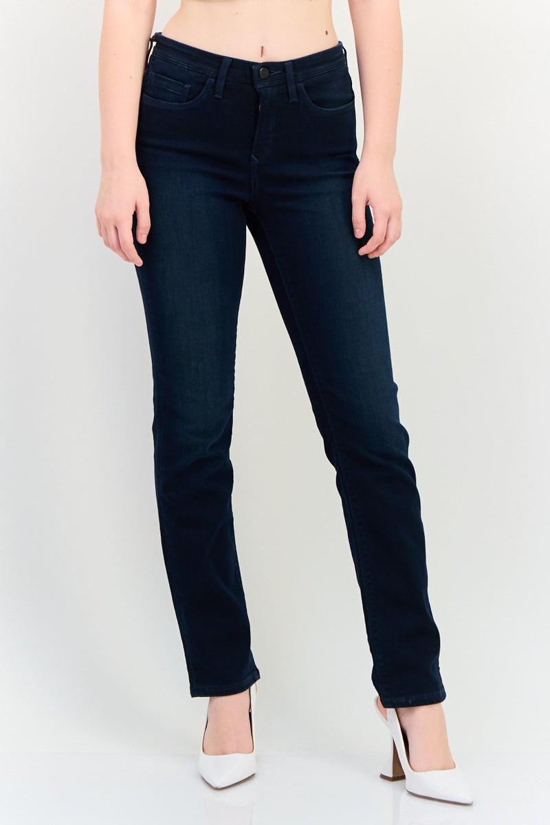 Levi's Women Slim Fit Washed Stretchable Jeans, Navy - Image 1